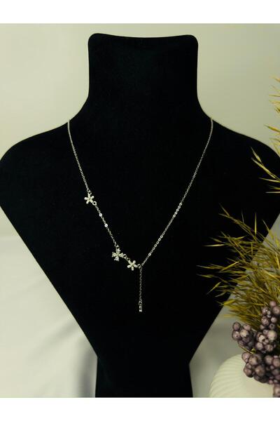 E&E VISION JEWELRY 925 Ayar Gümüş Kolye ( Minimal Çiçekli)