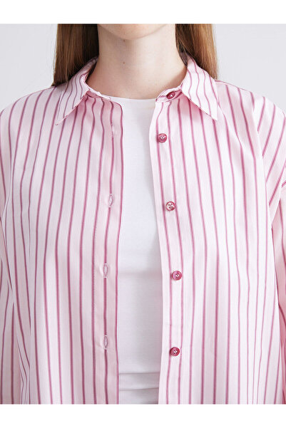 LC Waikiki Γυναικείο πουκάμισο ριγέ Oversize Poplin (W5)