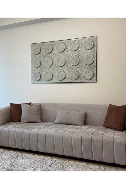 Store BesArt- Rölyef Dokulu Tablo kabartmalı Gümüş renk- siyah Çerçeveli