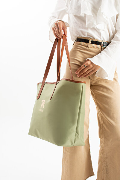 torime Parachute Fabric Large Size Women's Green Shoulder Bag – 53×36×16 Cm, Lined, Lightweight Design