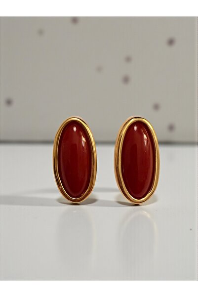 Bo Takı ve Aksesuar Vintage Burgundy Earrings 4 cm