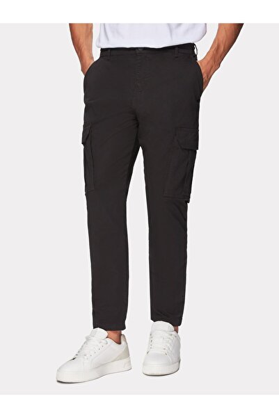 Ltb Straight Leg Gabardine Black Trousers