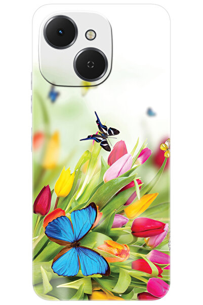 TECNO Spark 40C (KM4n) Uyumlu Kılıf Desen Baskılı Silikon Kelebekler STK:542 CP-aSmMIzD