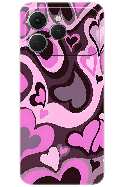 TECNO Spark 40 4G (KM5n) Uyumlu Kılıf Desen Baskılı Silikon Kalp Dalgası STK:724 CP-T9f7My7