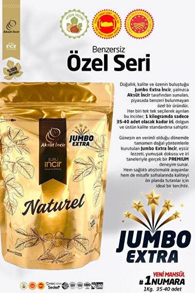 mehmet aksüt aksüt group JUMBO EXTRA 1 Numara Kuru İncir – 900g Gold Doypack