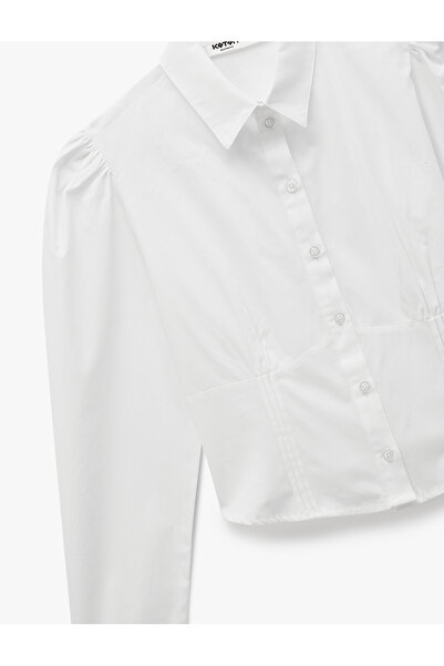 Koton Buttoned Classic Collar Long Sleeve Shirt with Stitching Detail