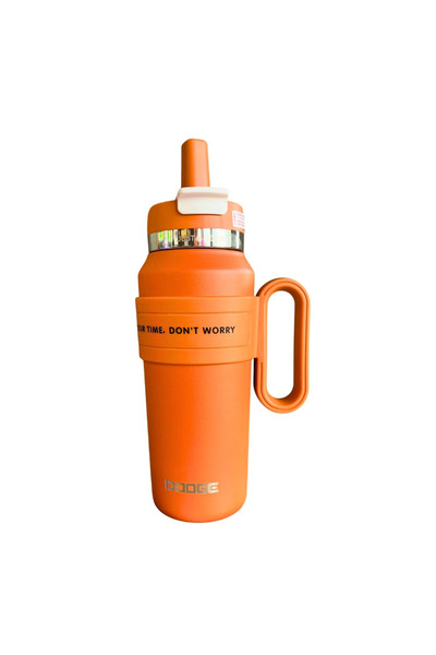 TOYFEST Leak-Proof Steel Dodge Flask 900 ml Thermos Water Bottle with Straw and Handle Wide Color Options