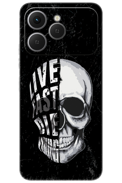 TECNO Spark 40 4G (KM5n) Uyumlu Kılıf Desen Baskılı Silikon Kuru Kafa STK:585 CP-6rSJaUU