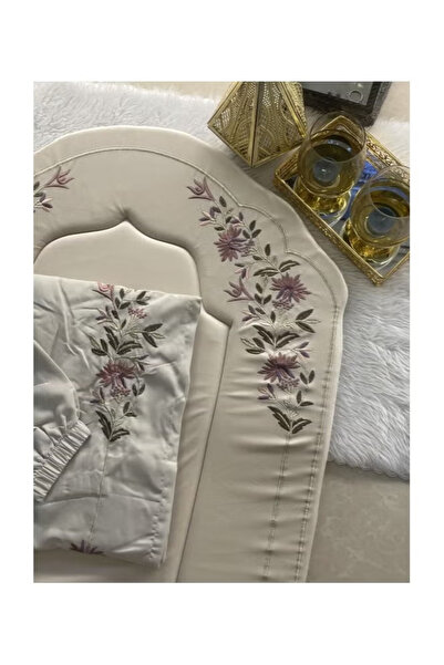 Without a mark Luxury embroidered prayer rug set, 3 pieces - beige