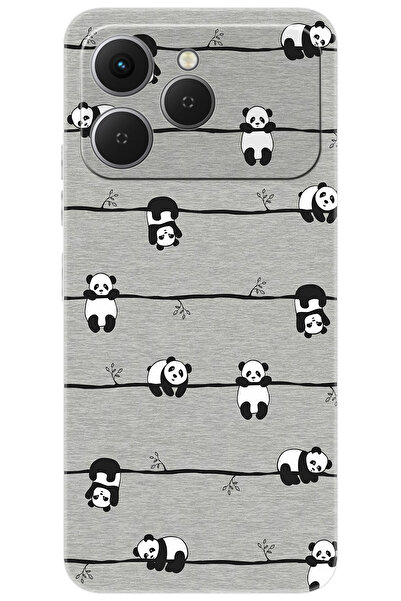 TECNO Spark 40 4G (KM5n) Uyumlu Kılıf Desen Baskılı Silikon Pandalar STK:751 CP-0sQWqgr