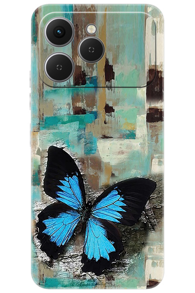 TECNO Spark 40 4G (KM5n) Uyumlu Kılıf Desen Baskılı Silikon Kelebek Resim STK:549 CP-EdsckXf