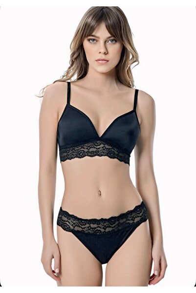 NightLove Violet Unassisted Lace Bra and Panty Set Godewo Tk20212