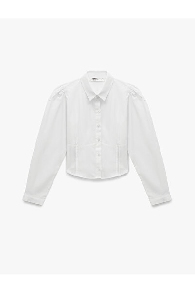 Koton Buttoned Classic Collar Long Sleeve Shirt with Stitching Detail