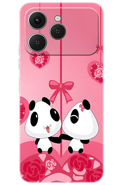 TECNO Spark 40 4G (KM5n) Uyumlu Kılıf Desen Baskılı Silikon Sevimli Pandalar STK:166 CP-yDpLyXu
