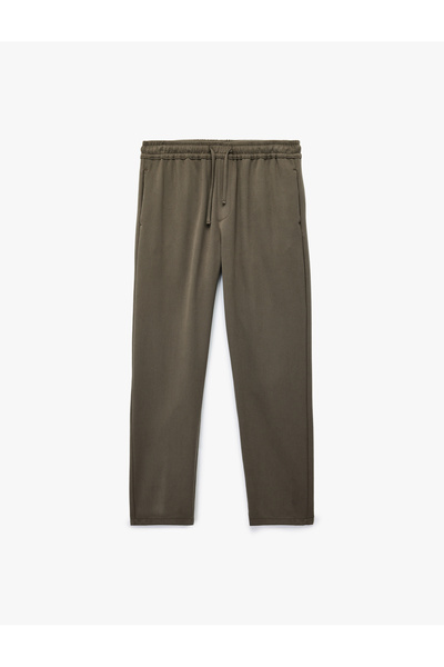 Koton Viscose Blended Pocket Detailed Relaxed Cut Waist Lace up Trousers