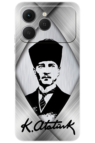 TECNO Spark 40 4G (KM5n) Uyumlu Kılıf Desen Baskılı Silikon Atatürk Tasarım STK:402 CP-5Vbka5f