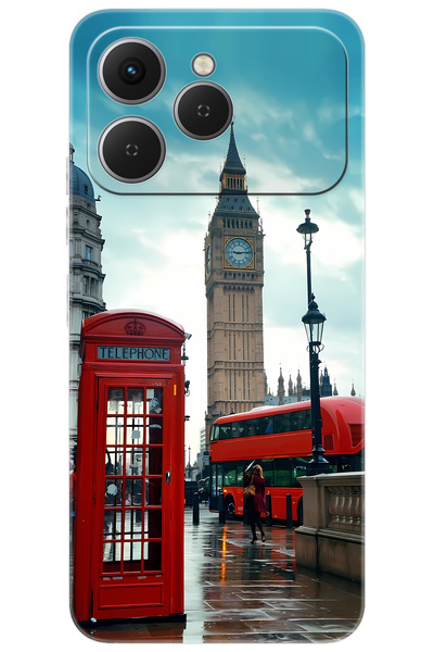 TECNO Spark 40 4G (KM5n) Uyumlu Kılıf Desen Baskılı Silikon Big Bang Telefon Kulubesi STK:1016 CP-pAbEzyp