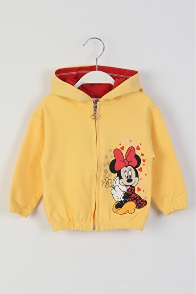 Yağmur Giyim İsob M.Mause Patterned Girl's Hooded Cardigan 9-36 Months 20701