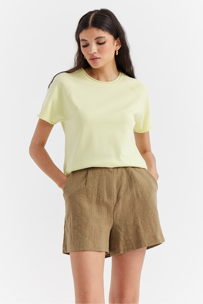 PAULMARK Γυναικείο πλεκτό μπλουζάκι με λαιμόκοψη