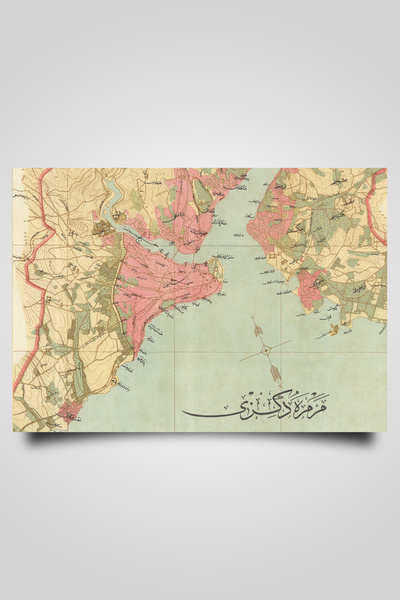 HariTasarım Tarihi İstanbul Haritası Çerçevesiz Poster-Osmanlı Dönemi-Harita ...