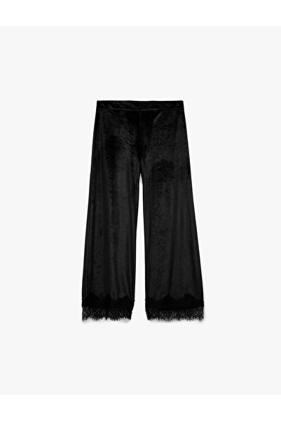 Koton Lace Trim Detailed Elastic Waist Trousers
