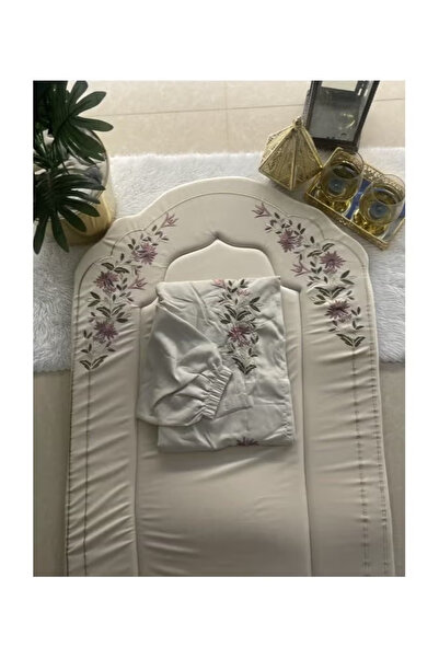 Without a mark Luxury embroidered prayer rug set, 3 pieces - beige