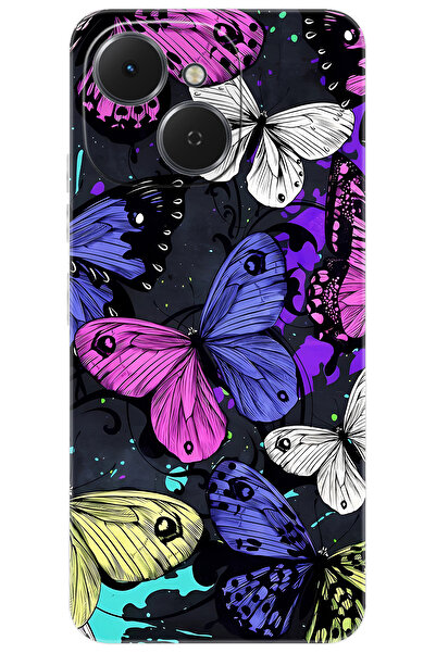 TECNO Spark 40C (KM4n) Uyumlu Kılıf Desen Baskılı Silikon Kalp Yapan Kelebek STK:651 CP-LxY15ic