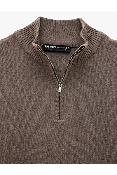 Koton Long Sleeve Regular Fit Basic Half Zip Knit Sweater