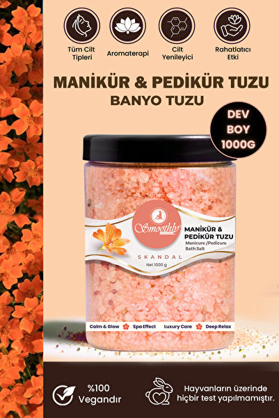 Smoothly Natural Manicure-Pedicure and Bath Salt – Spa Effect Care Salt 1000 Gr. Giant Size