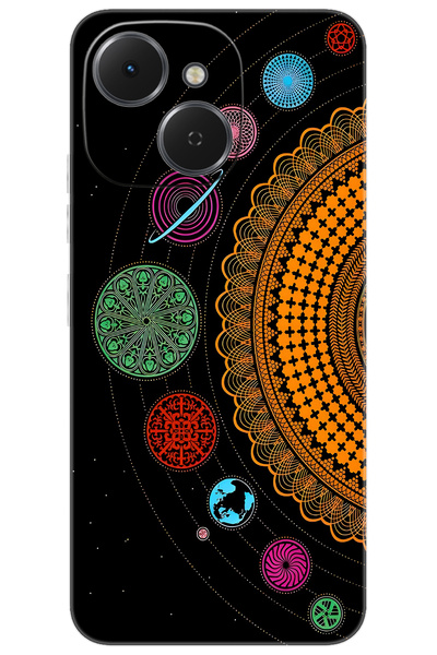 TECNO Spark 40C (KM4n) Uyumlu Kılıf Desen Baskılı Silikon Gezegenler Tasarım STK:648 CP-OFfgvE6