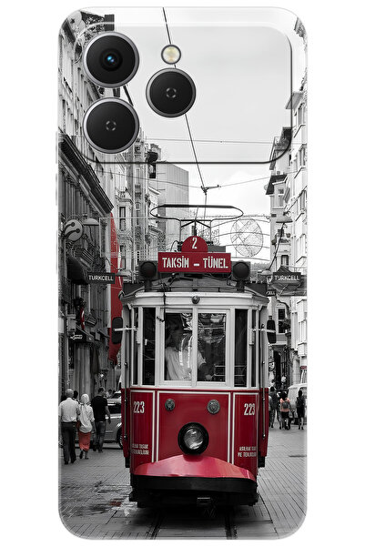 TECNO Spark 40 4G (KM5n) Uyumlu Kılıf Desen Baskılı Silikon Tramvay STK:691 CP-w0fDtyc