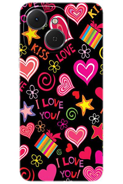TECNO Spark 40C (KM4n) Uyumlu Kılıf Desen Baskılı Silikon Kıss Love STK:265 CP-Rl3gbMA