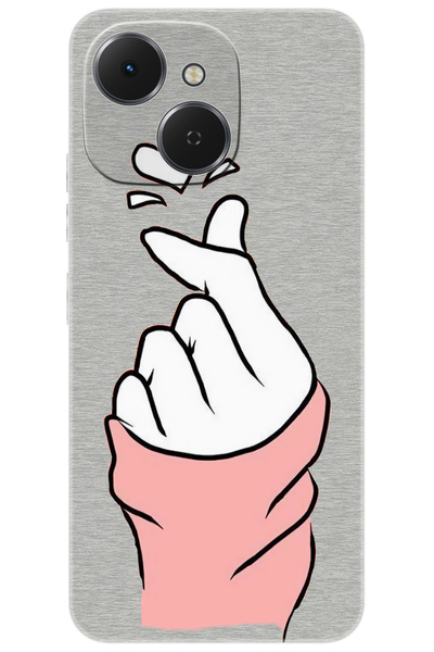 TECNO Spark 40C (KM4n) Uyumlu Kılıf Desen Baskılı Silikon Parmak Şıklatma Kalp STK:750 CP-GAonibd