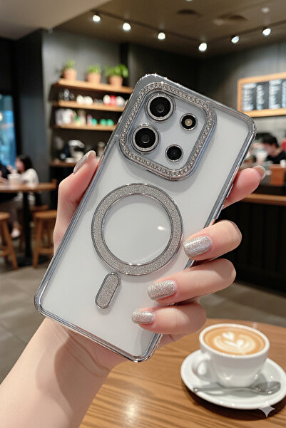 Hatreds Xiaomi Redmi 15C Uyumlu Simli Tasarım Magsafe Özellikli Kamera Lens K...