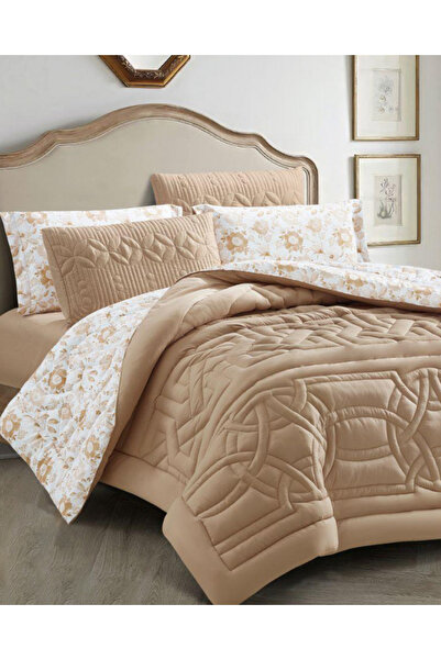 Generic 6-Piece Floral Comforter Set 240x260cm with Pillowshams, Pillowcases & Fitted Sheet Blanket House