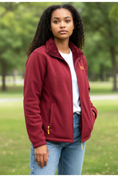 Star Fashion Women's fleece sweatshirt, fur lined inside, thick for winter, with zipper and pockets