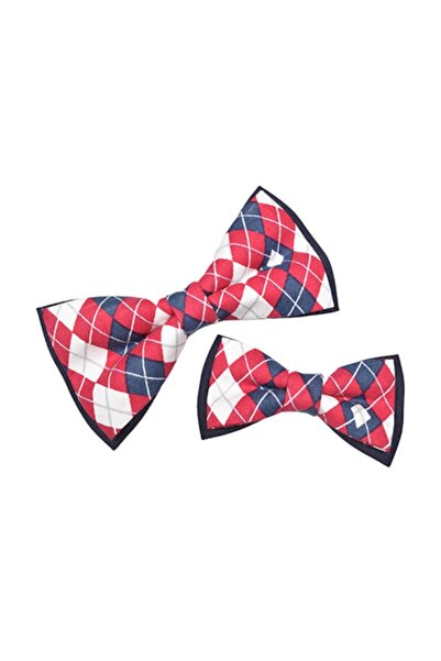 Papileon Father-son set of two Christmas bow ties "Classic Christmas" (12x6 cm and 10x5 cm)