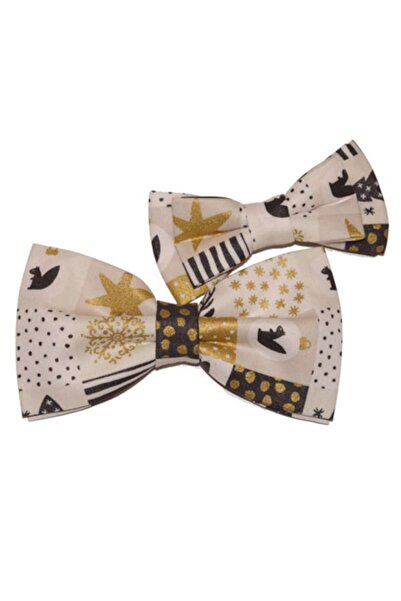 Papileon Father-son Christmas bow tie set "Golden Christmas"