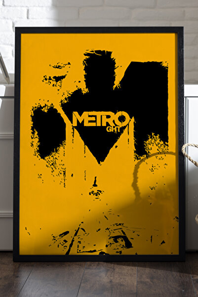 Duvarda Metro crni drveni poster u okviru, dekorativna zidna slika za igre