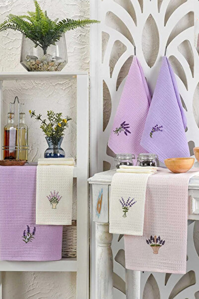 HRN Textile طقم من 6 قطع من القماش القطني لتجفيف الأطباق / مناشف المطبخ مقاس ...