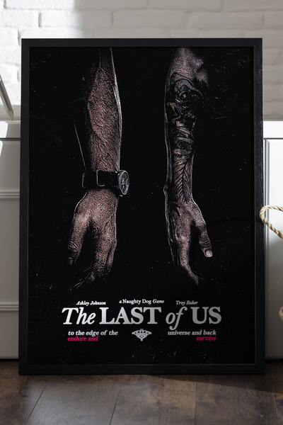 Duvarda The Last of Us Siyah Ahşap Çerçeveli Poster, Dekoratif Oyun Duvar Tab...