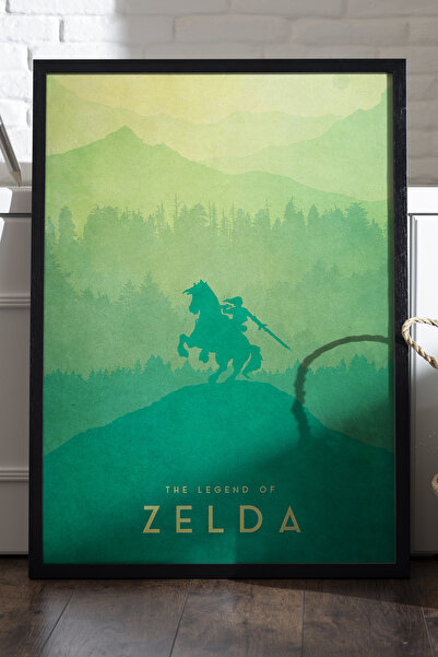 Duvarda Αφίσα Zelda με μαύρο ξύλινο πλαίσιο, διακοσμητικός πίνακας τοίχου για...