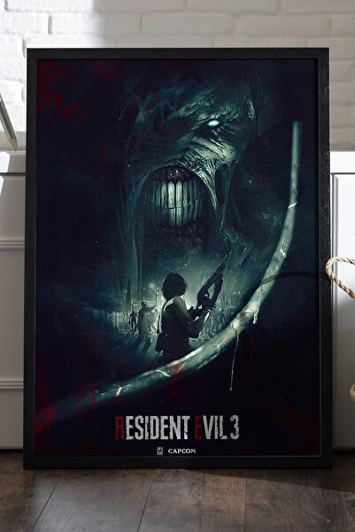 Duvarda Resident Evil crni drveni poster u okviru, dekorativna zidna slika za...