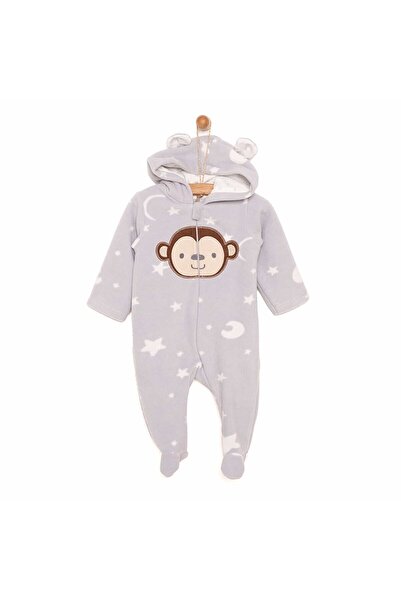 ebebek Hello Baby HelloBaby Yenidoğan Polar Kapüşonlu Patikli Tulum Erkek Bebek