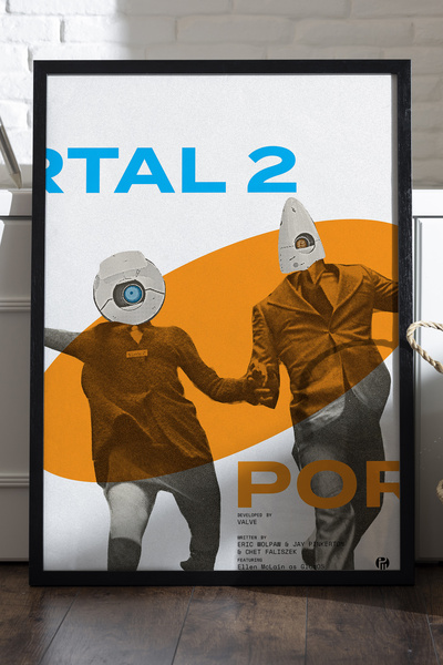 Duvarda Poster cu ramă din lemn negru Portal, pictură decorativă de perete cu...