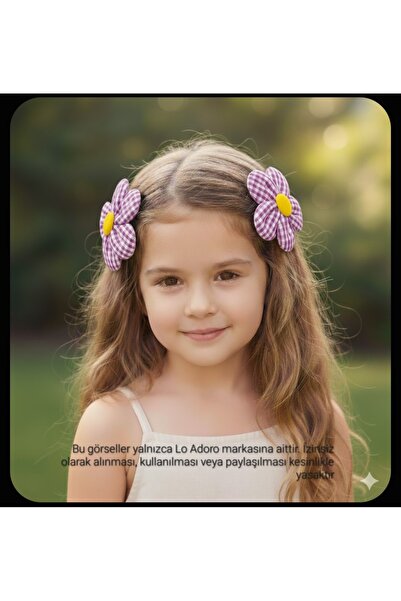 LO ADORO 2 bucăți de cataramă cu detaliu în carouri de margarete pentru fete,...