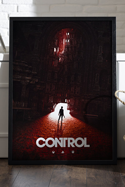Duvarda Kontrolni crni poster u drvenom okviru, dekorativna zidna umetnost za...
