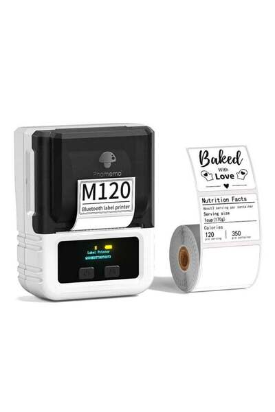 Phomemo M120 Bluetooth Thermal Label Maker Barcode Printer for Retail & Small Business