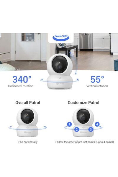 EZVIZ H6c Pro 3K/5MP WiFi Security Camera - Pan/Tilt, Night Vision, Motion Detection, Two-Way Audio
