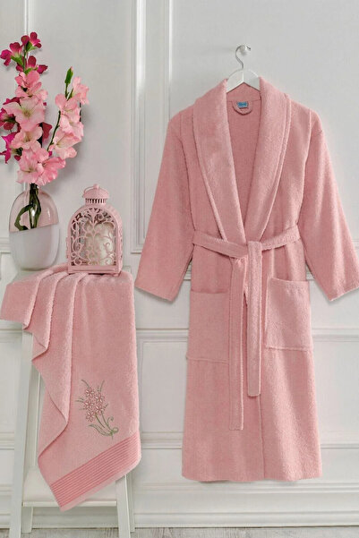 HRN Textile طقم روب استحمام ومنشفة قطنية للجنسين - ناعمة وماصة